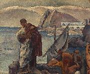 unknow artist Ovidiu in exil, ulei pe carton oil painting on canvas